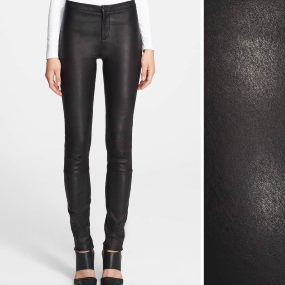 NWT theory black leather legging